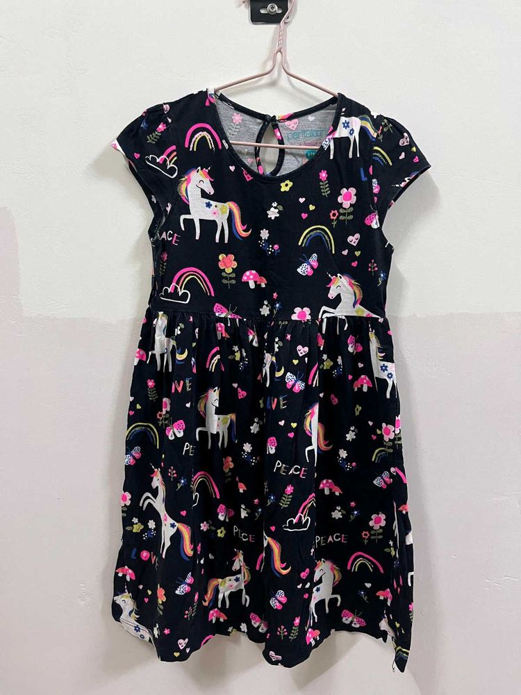 Unicorn Print Girls Dress