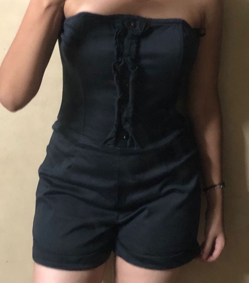 Black Cute Corset Short Jumpsuit / Playsuit