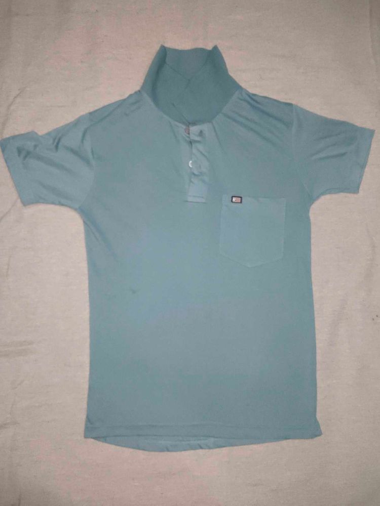 Retro Blue Polo Shirt