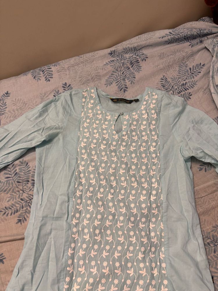 Straight Kurta Light Blue Colour