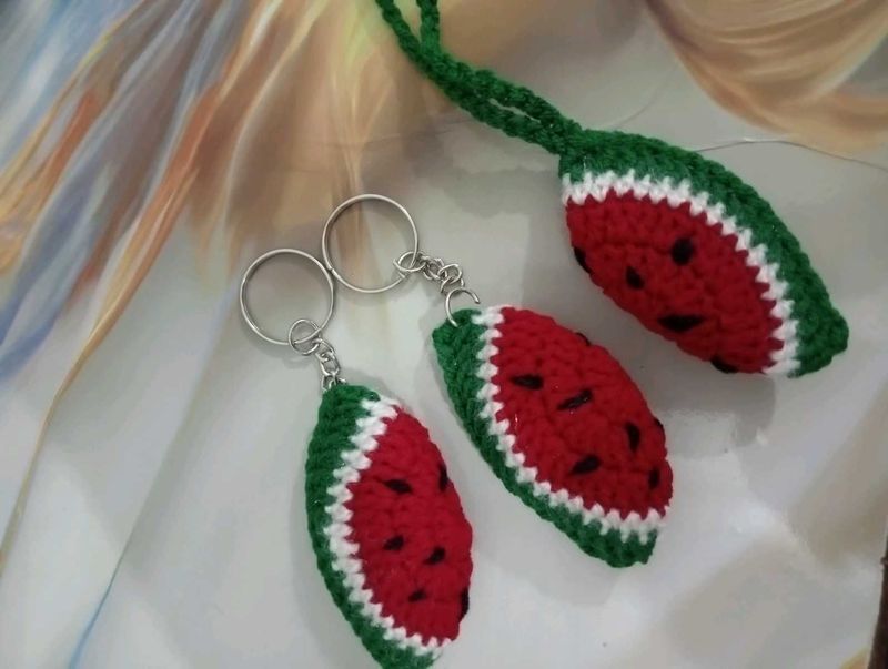 Crochet Watermelon Keychain 🍉🫧
