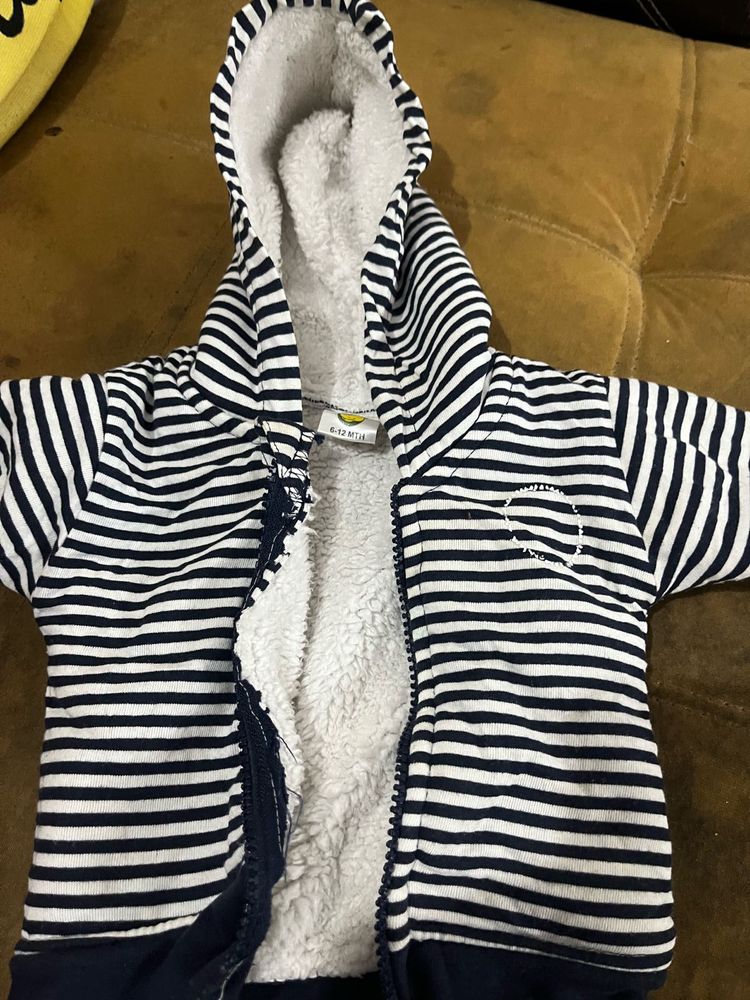 Striped Baby winter fur Jacket