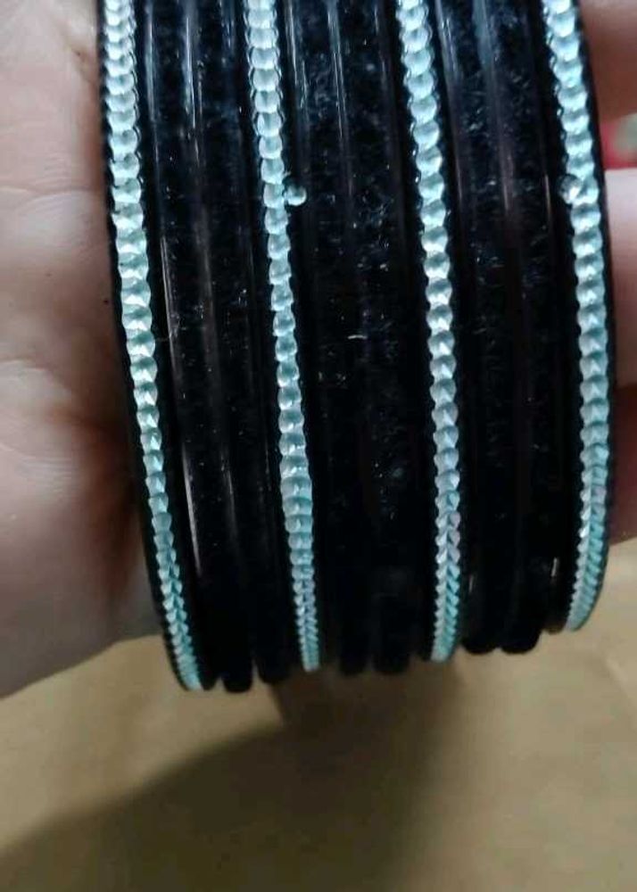 Black &amp; Silver Bangle Set
