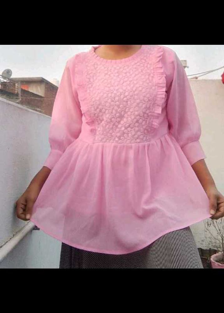 Cute Pink Peplum Top