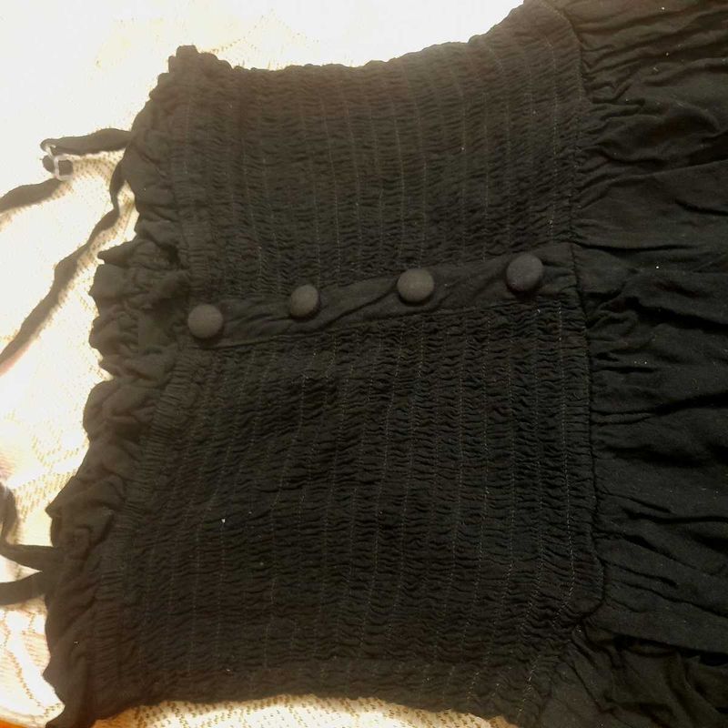 Black Shirred Top