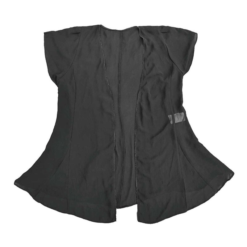 Black Sheer Open Cardigan