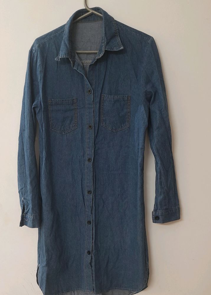 Long Denim Dress.Thick Soft Material. Casual Wear