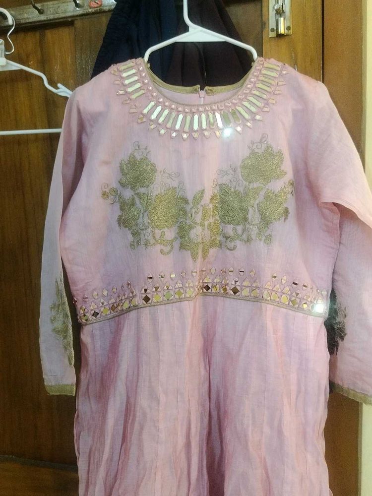Pink Embellished Anarkali Dress