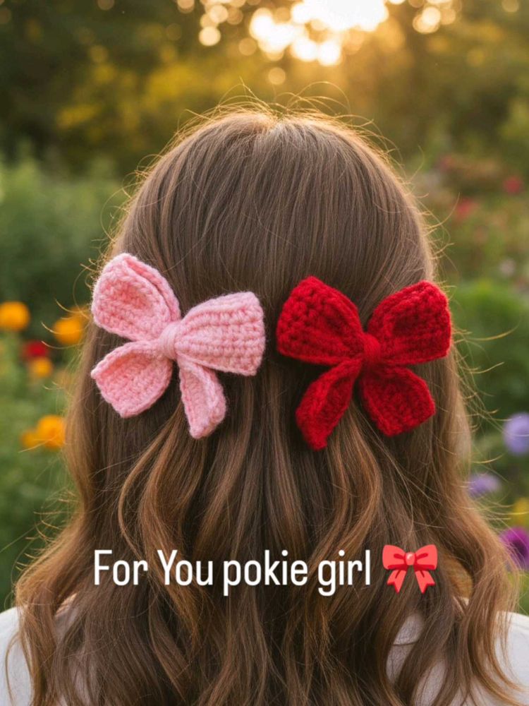 Crochet Bow Hair Clips - Set of 1