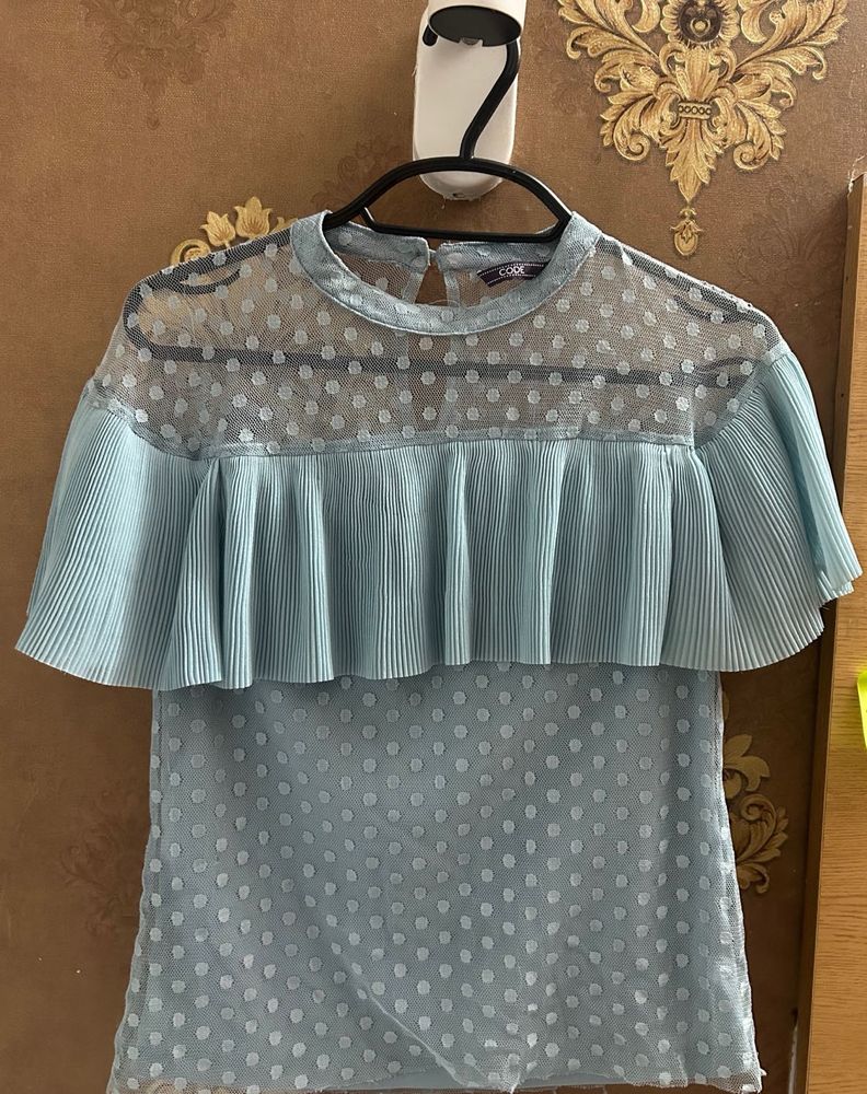 Light Blue Polka Dot Blouse