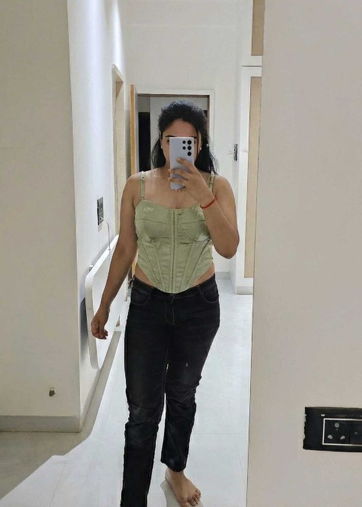 Cute Green Corset Top