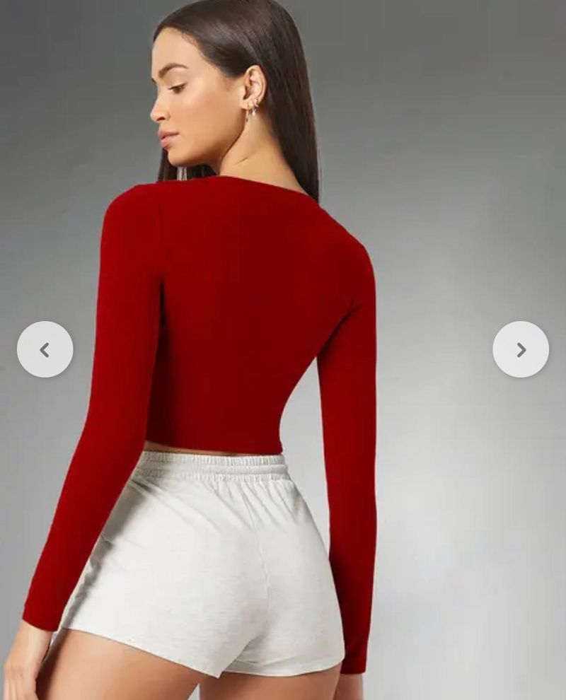 Red Long Sleeve Top