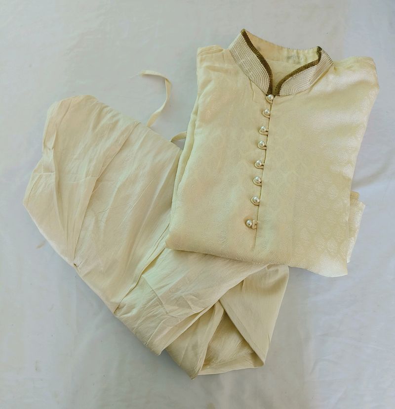 Cream Ethnic Wear Set (Men's)