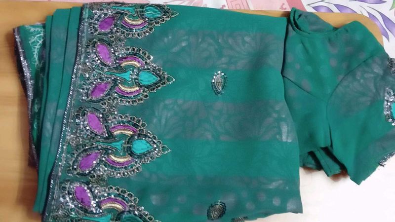 Elegant Green Saree