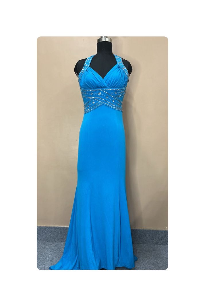 Blue Backless Gown