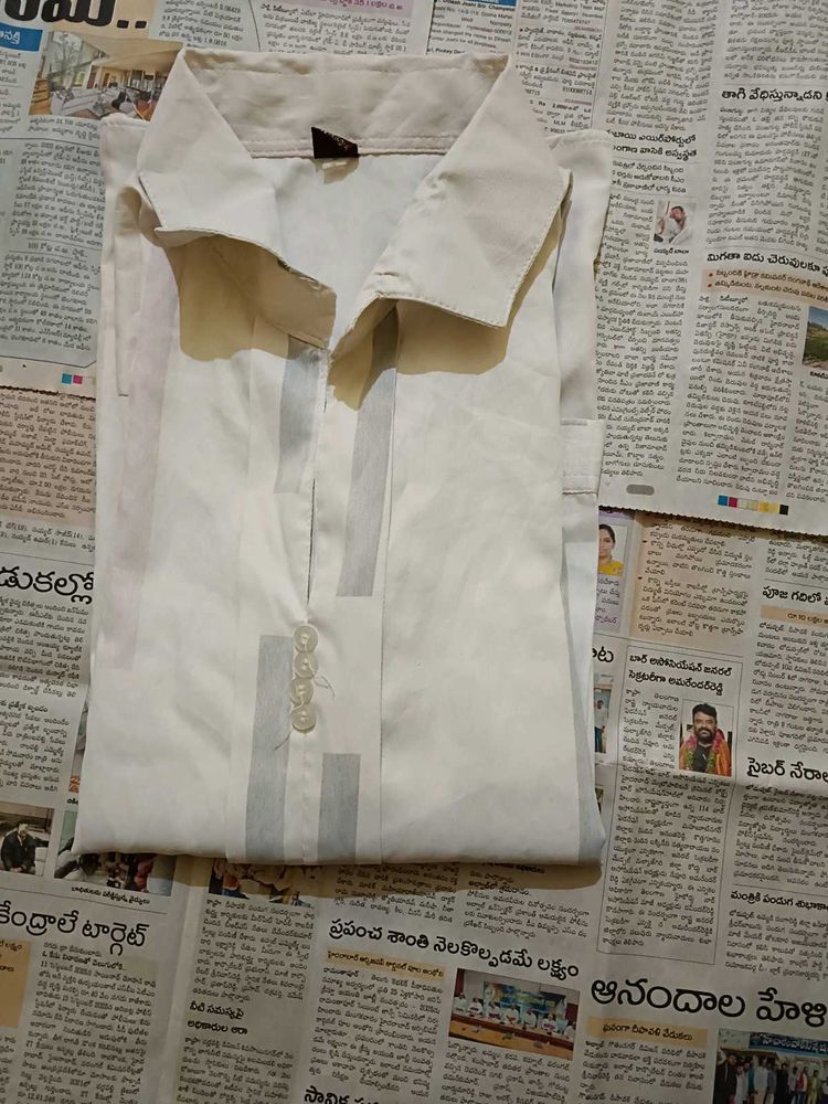 White Striped Button-Up