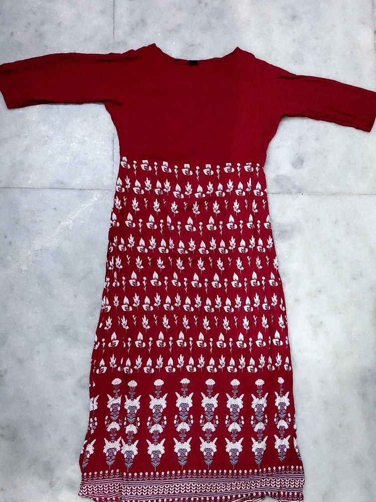 Red Printed Dress