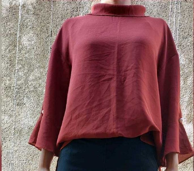 Dark Red Formal Shirt,Size:S-M