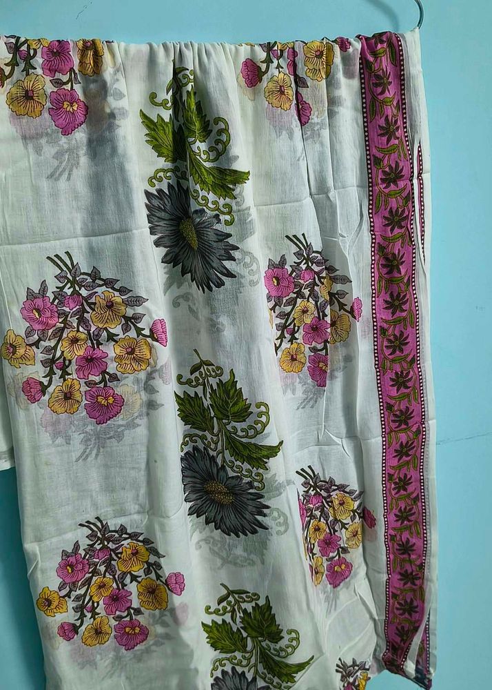 Floral Print Cotton Dupatta