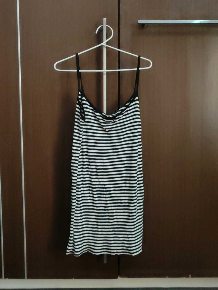 Black And White Stripes Tank Top