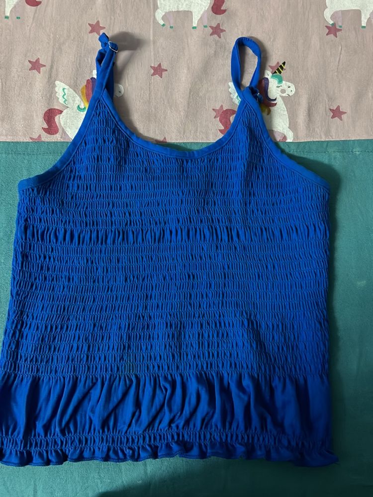 Blue Tank Style Top