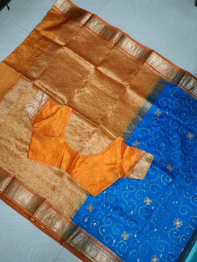 Beautiful Pure Kanchipuram Silk Saree With Blouse