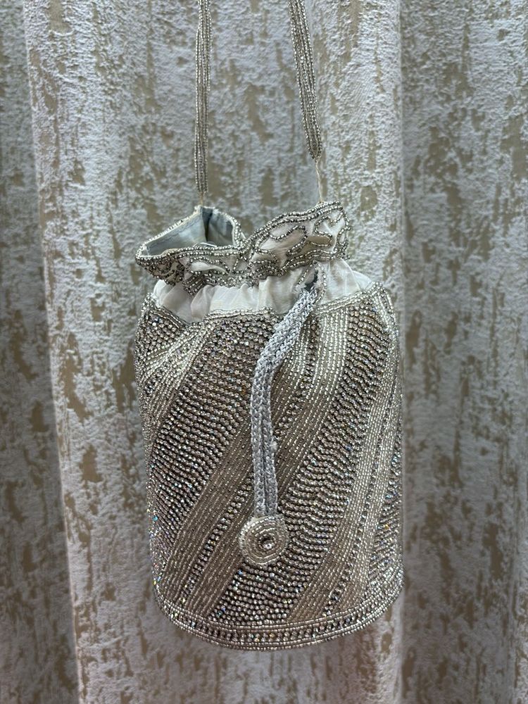 Beaded Drawstring Pouch