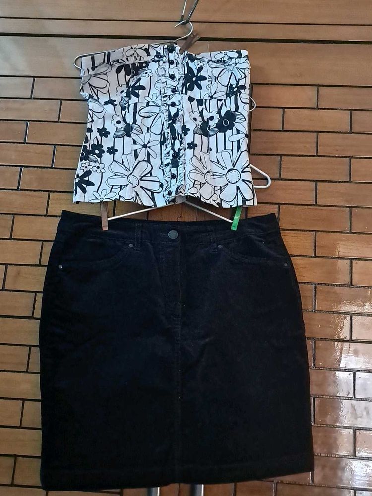 Combo  Of  Premium  Imported Fabric Top N  Skirt