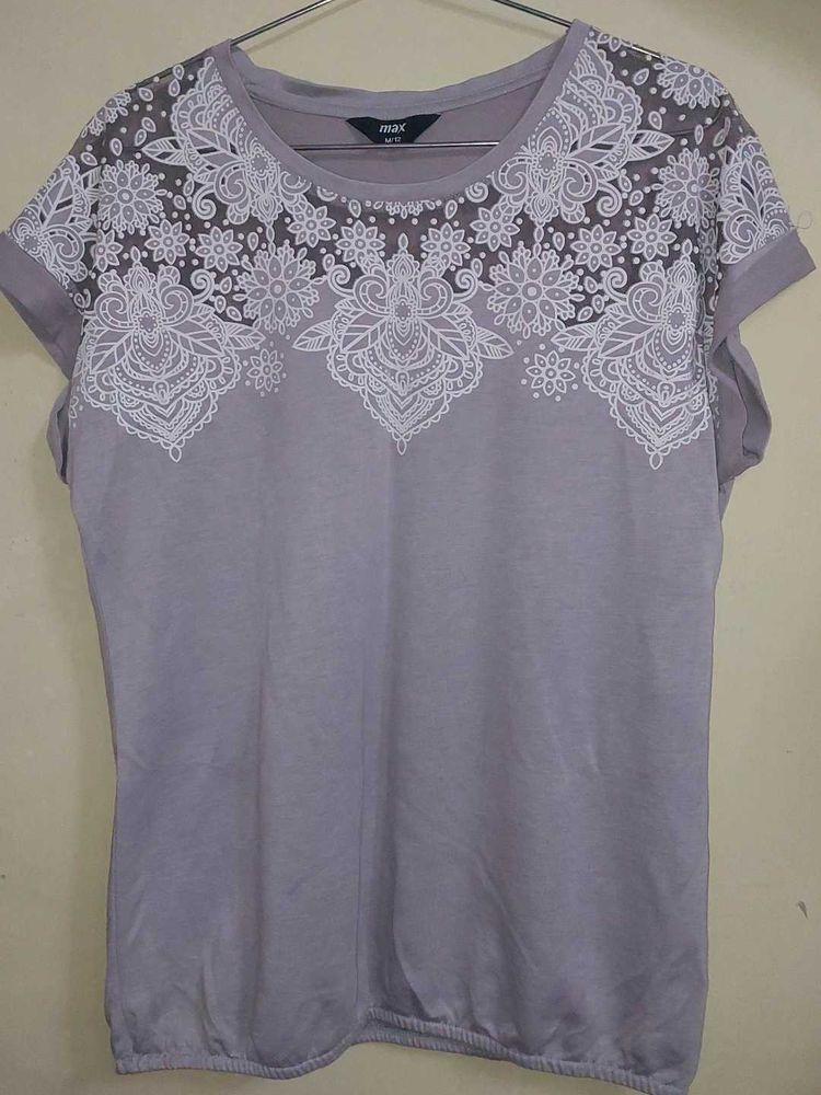 Lilac Floral Lace Top