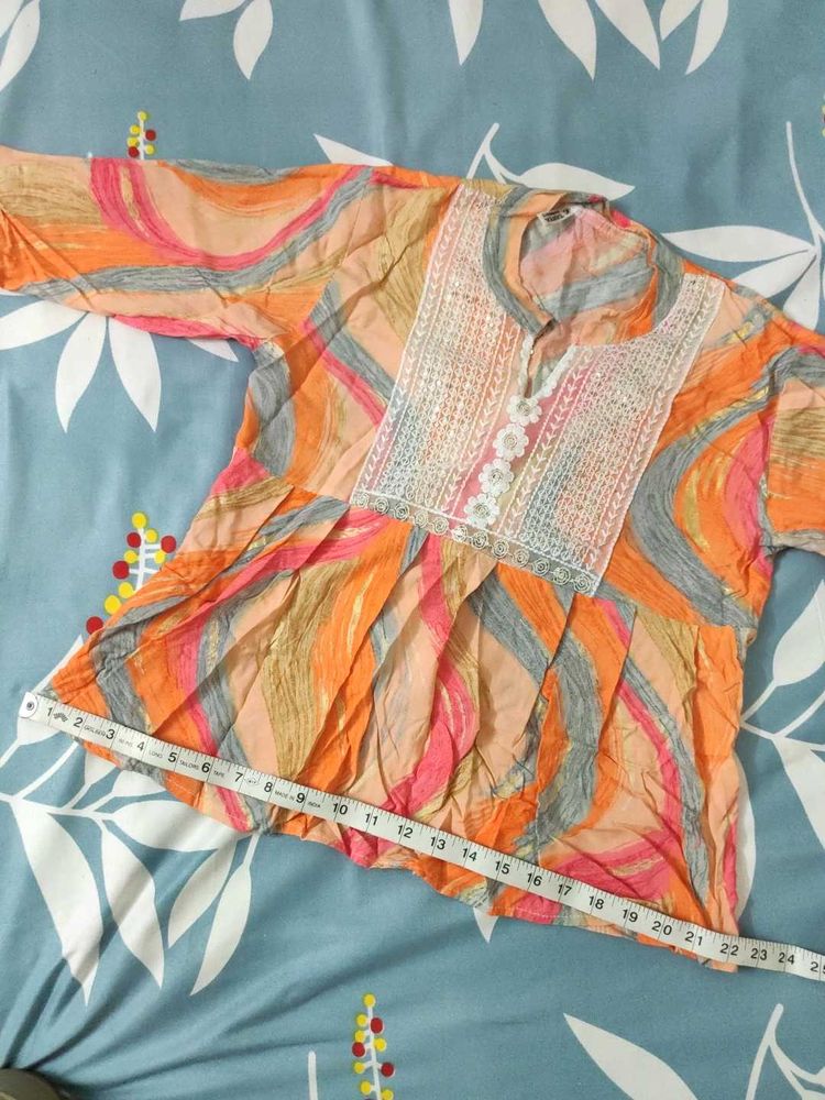 Orange Print Top