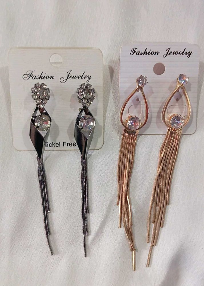 Dangling Fashion Earrings - Two Pairs 💛🩶
