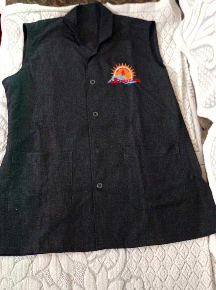 Dark Blue Sleeveless Jacket
