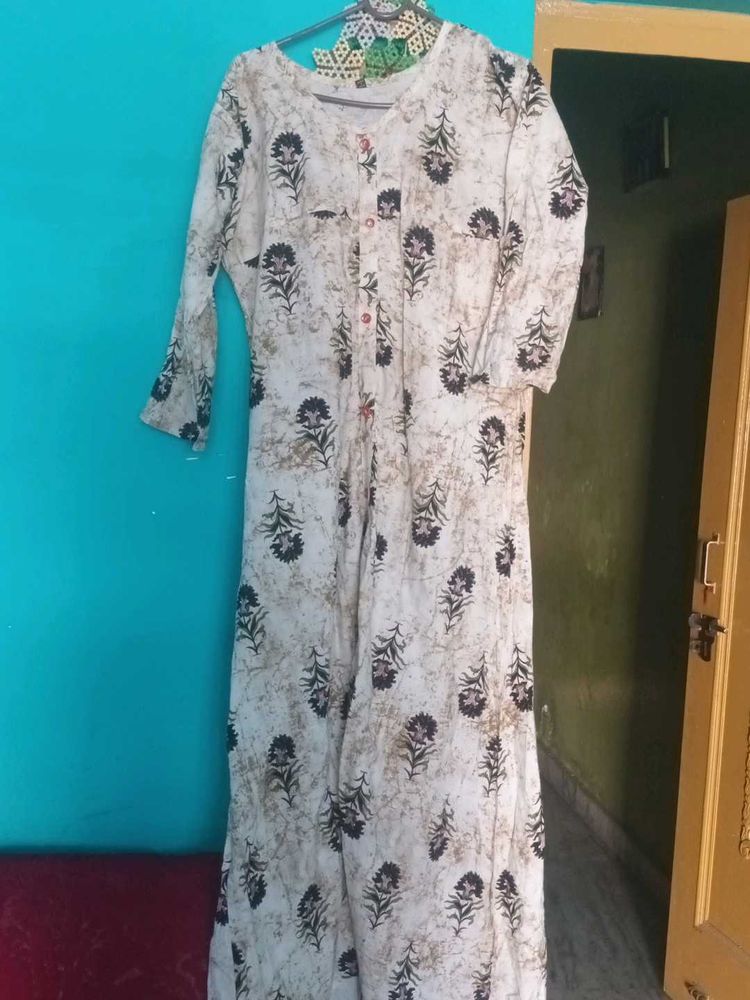 Elegant Floral Print Kurta