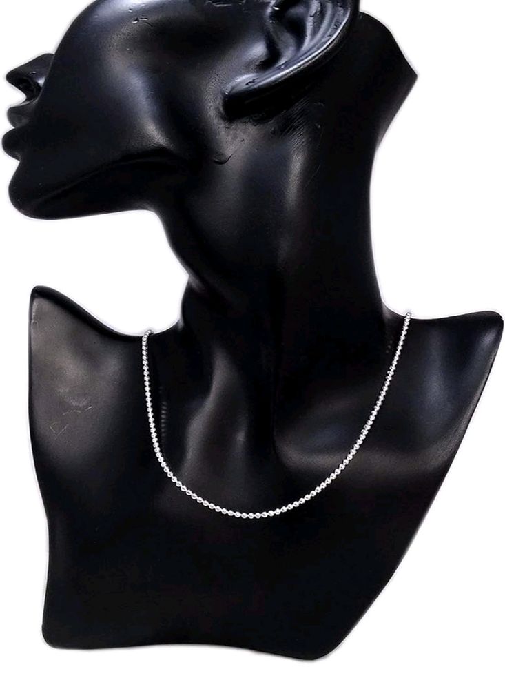 Pure 925 Hallmark Silver Ball Chain For Unisex
