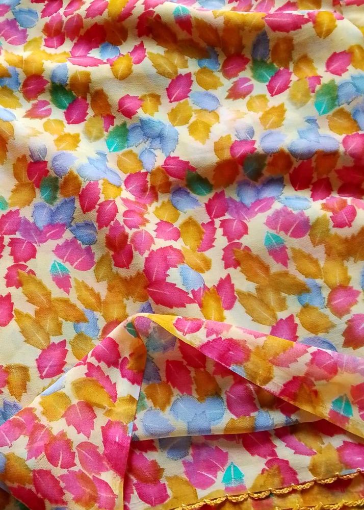 Floral printed saree