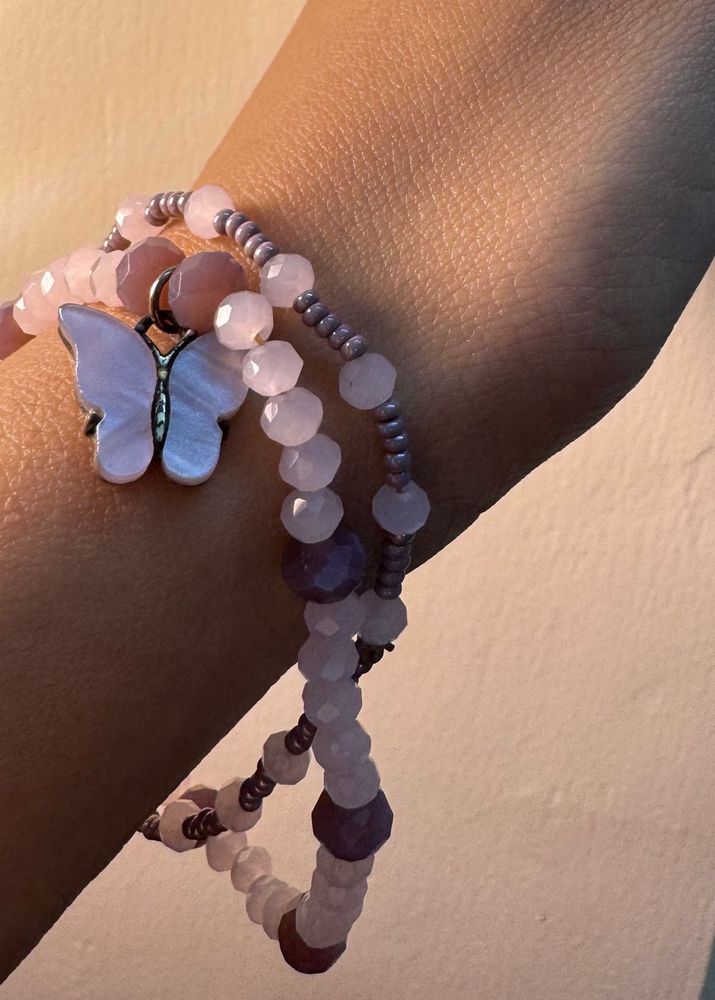 Butterfly Charm Beaded Bracelet