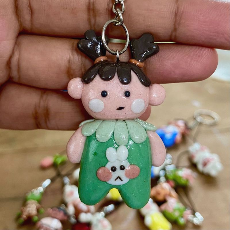 Baby girl clay Keychain