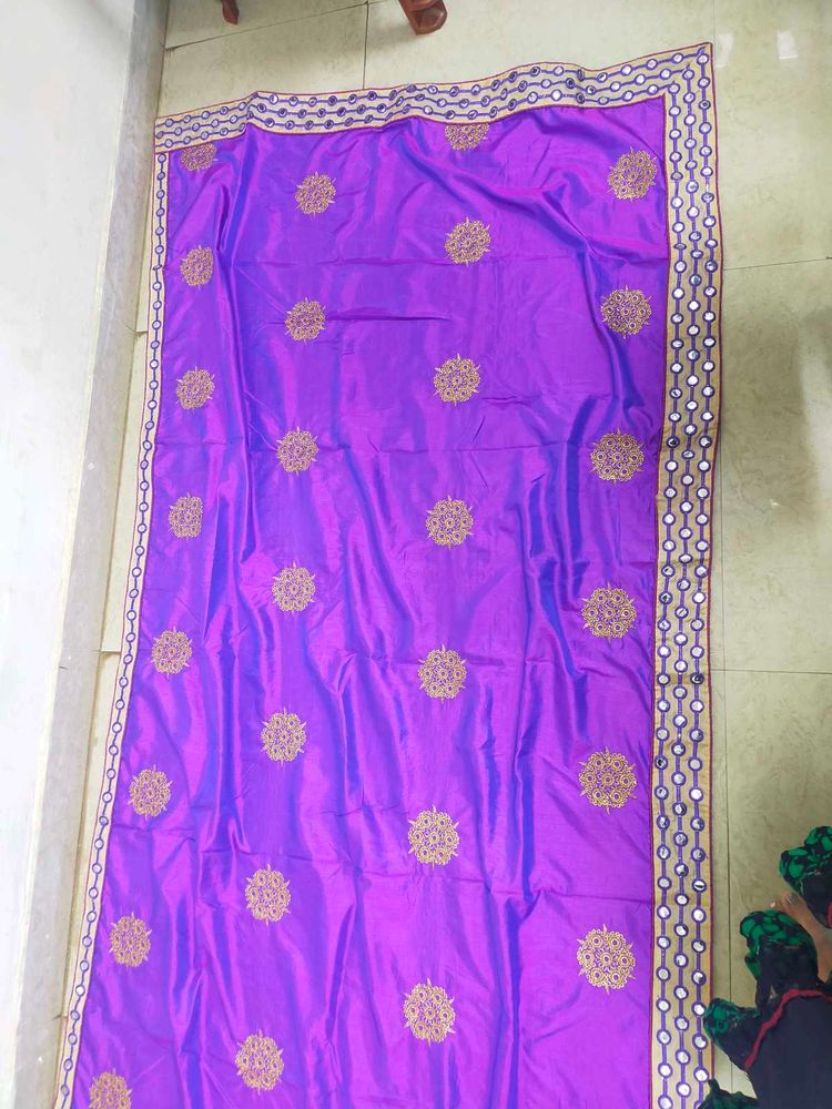 Halfandhalf Purple 🟣 Saree With Blouse