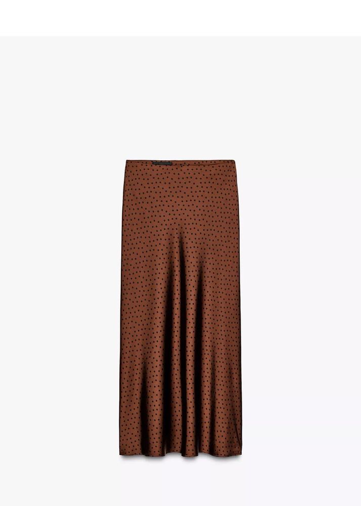 Zara Brown Polka Dot Maxi Skirt