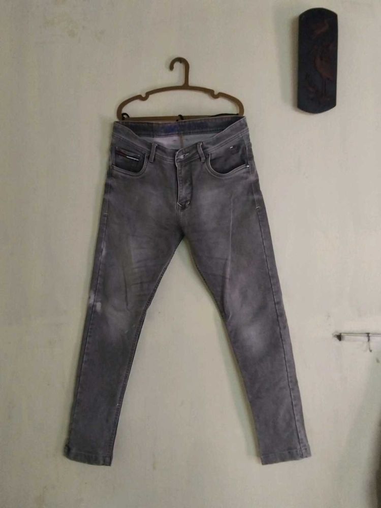Gray Wash Denim Jeans