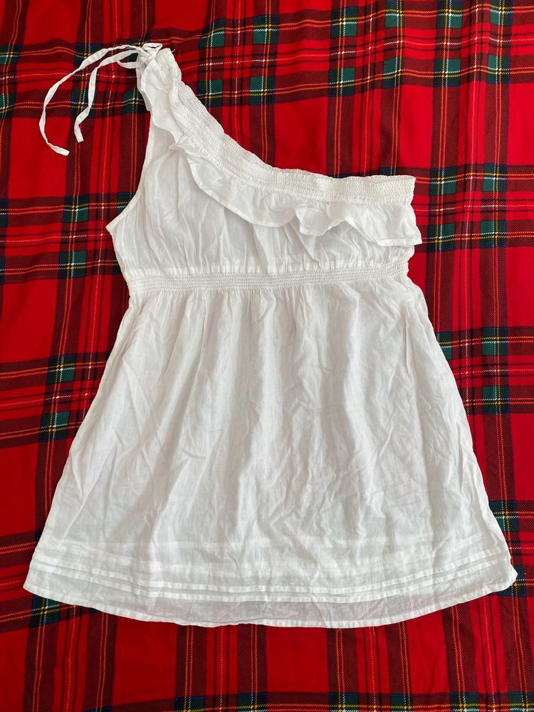 White One-Shoulder Top bust 34