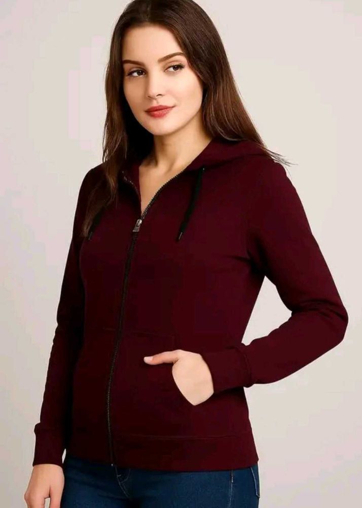 Burgundy Zip-Up Hoodie