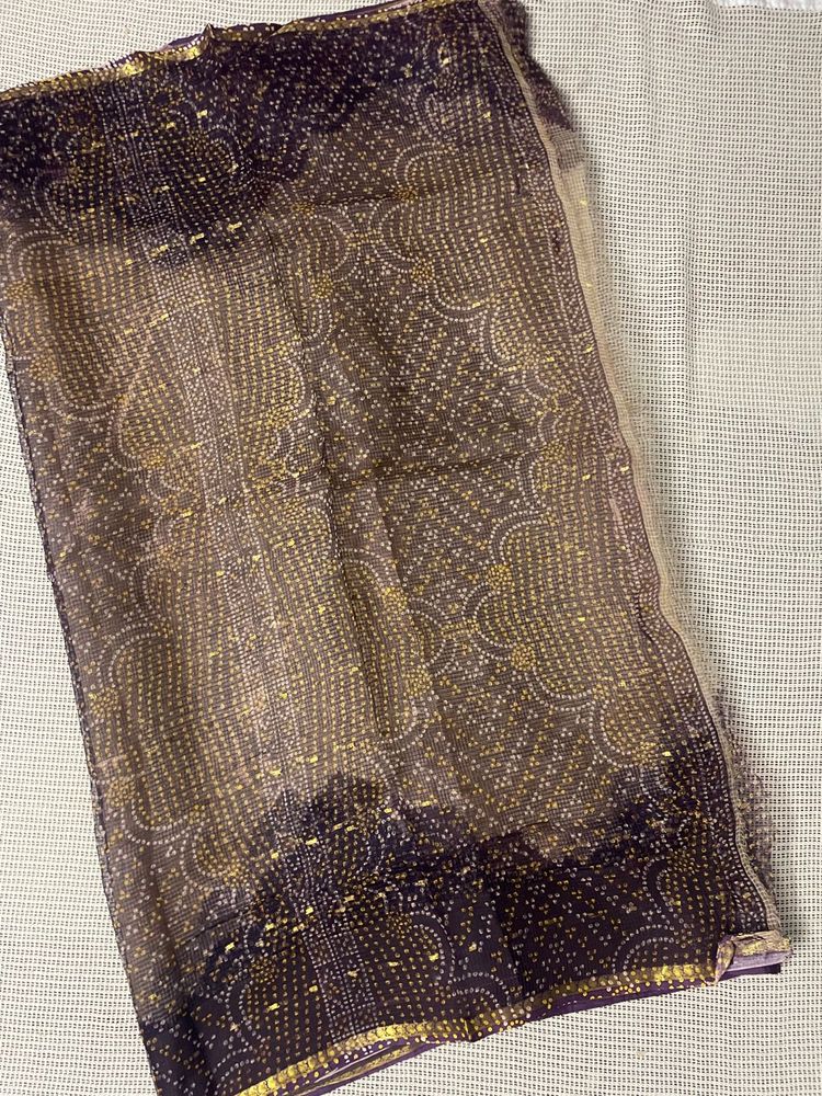 Bandhani Kota Doria Saree