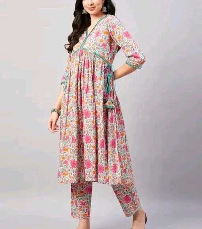 Floral Kruta With Pant