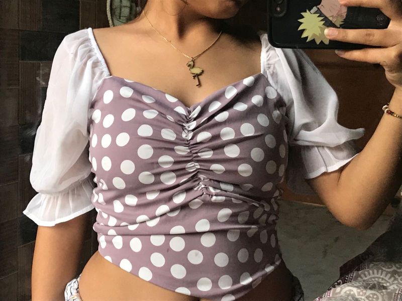 Polka Dot Crop Top