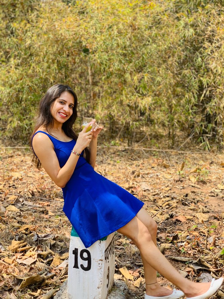 H&amp;m Navy Blue Dress- Skater Dress, Small Size