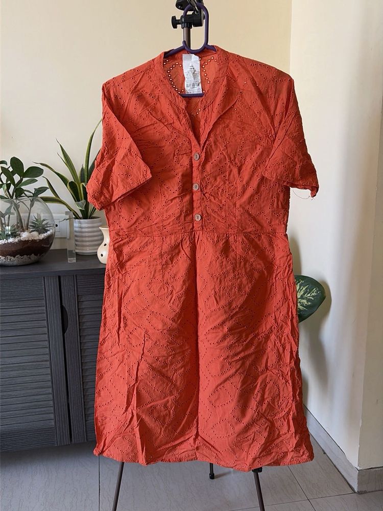 Charming Orange Casual Dress