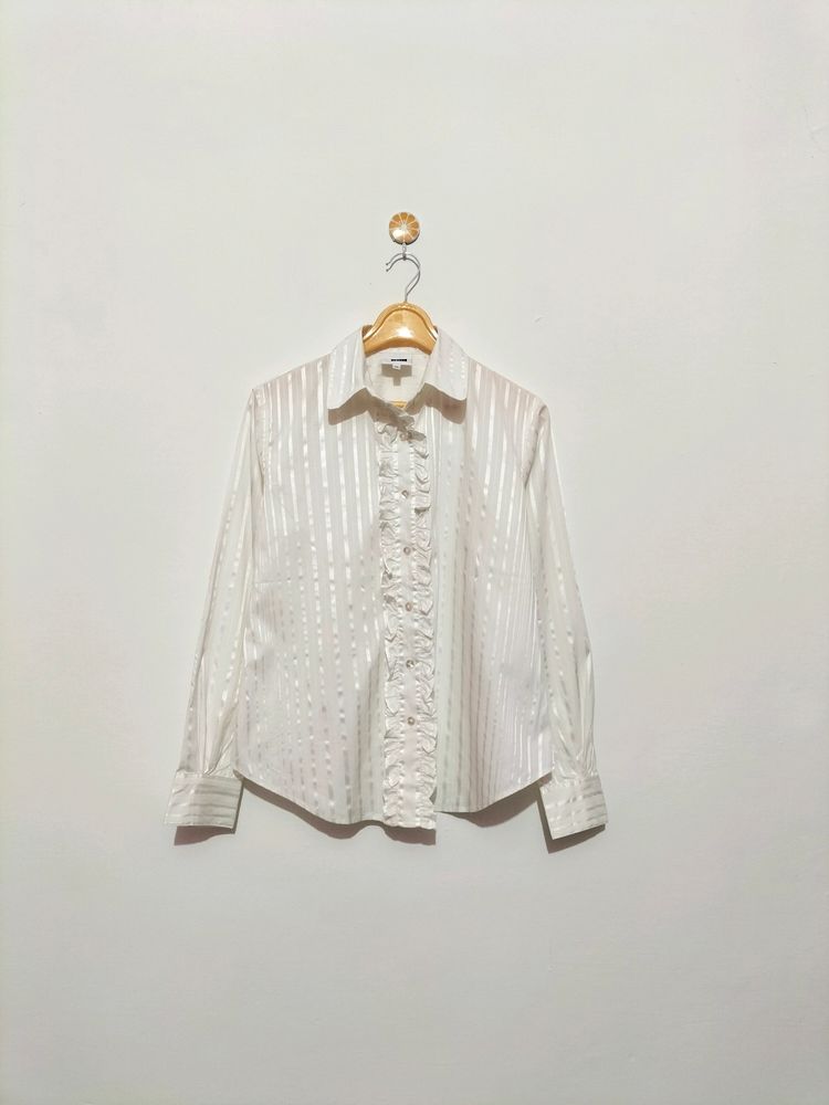 Ruffle White Shirt 🤍