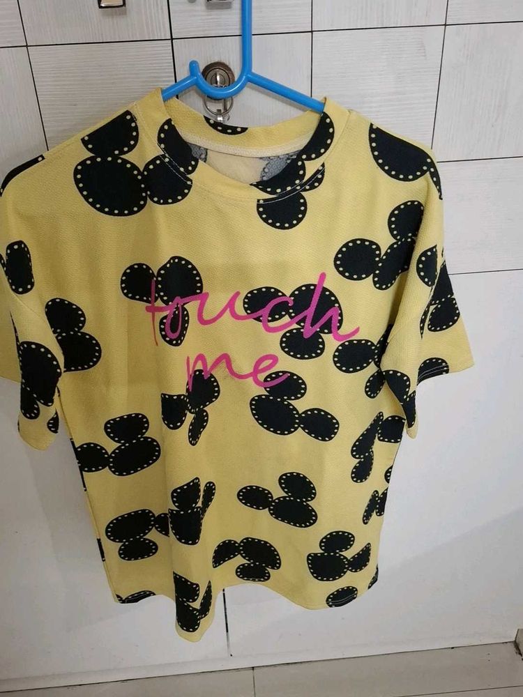 Yellow Graphic Print T-Shirt