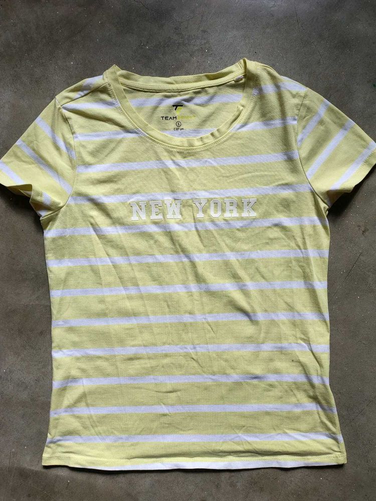 yellow crop tee shirt